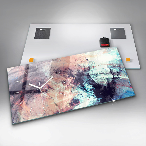 Ceas orizontale de perete din sticlă Imagine abstractă