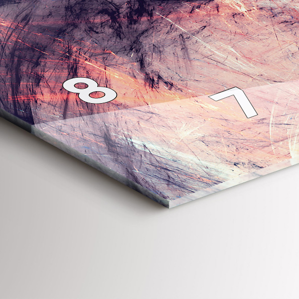 Ceas orizontale de perete din sticlă Imagine abstractă