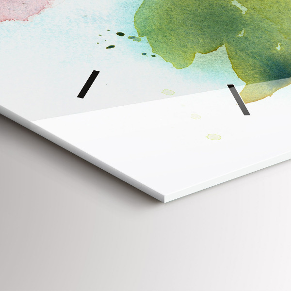 Ceas orizontale de perete din sticlă Trandafiri Într-o Vază Acuarelă