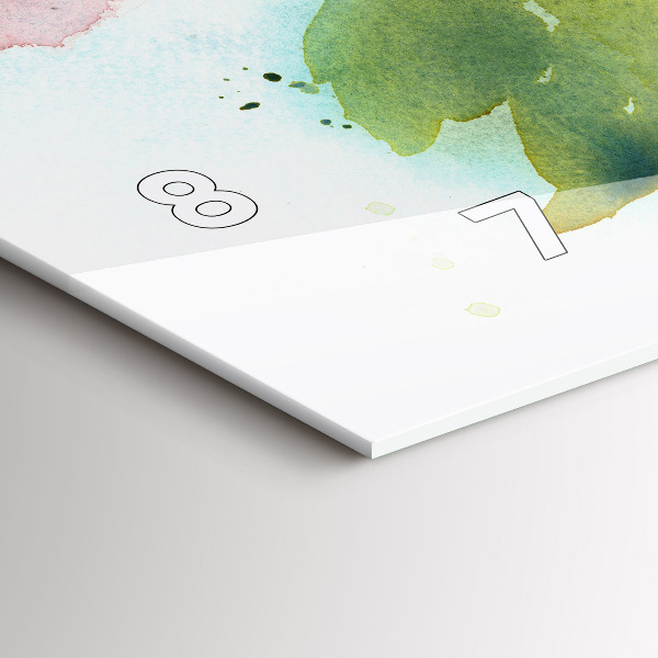 Ceas orizontale de perete din sticlă Trandafiri Într-o Vază Acuarelă