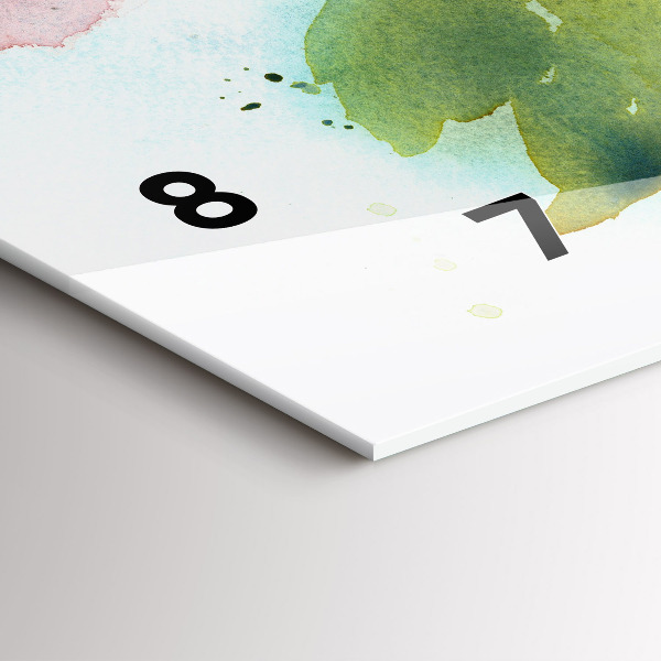 Ceas orizontale de perete din sticlă Trandafiri Într-o Vază Acuarelă