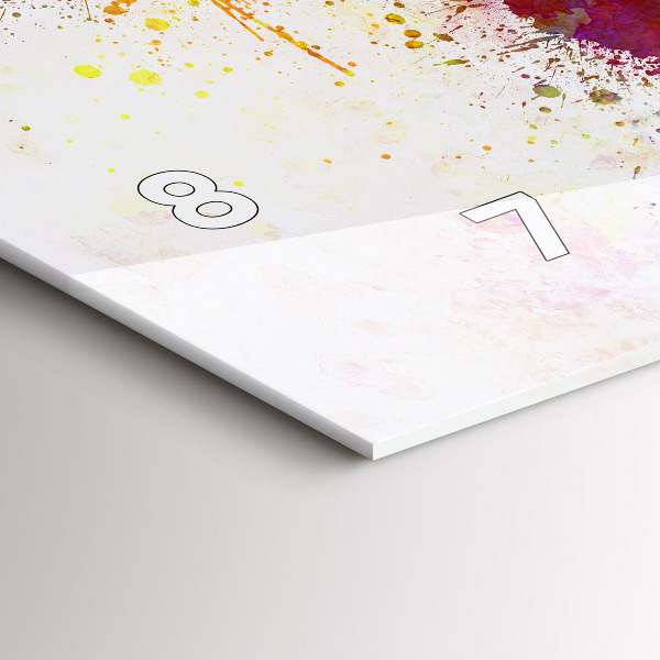 Ceas orizontale de perete din sticlă Harta lumii acuarela