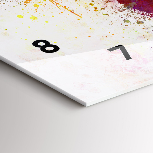 Ceas orizontale de perete din sticlă Harta lumii acuarela