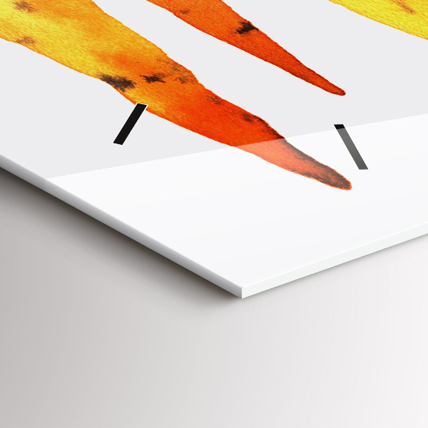 Ceas orizontale de perete din sticlă Ilustrație de morcovi