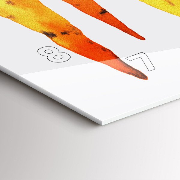 Ceas orizontale de perete din sticlă Ilustrație de morcovi