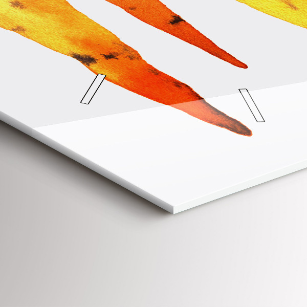 Ceas orizontale de perete din sticlă Ilustrație de morcovi