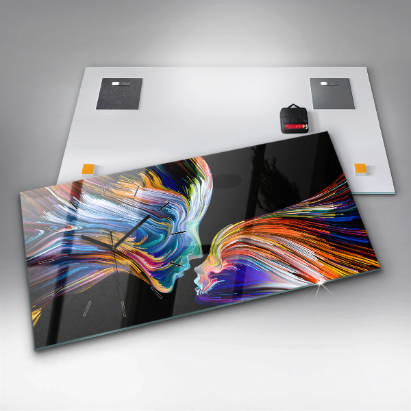 Ceas orizontale de perete din sticlă Artă emoțională