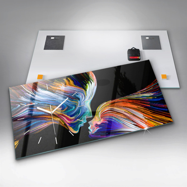 Ceas orizontale de perete din sticlă Artă emoțională