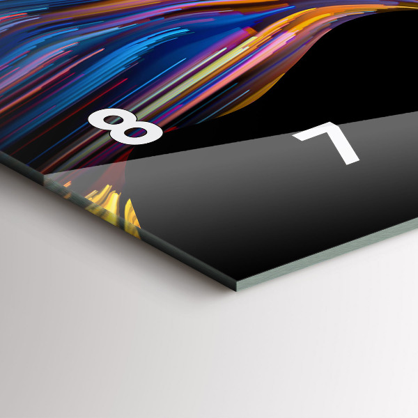 Ceas orizontale de perete din sticlă Artă emoțională