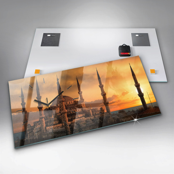 Ceas orizontale de perete din sticlă Moscheea din Istanbul