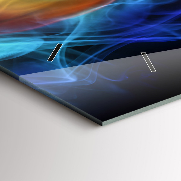 Ceas orizontale de perete din sticlă Linii colorate abstracte