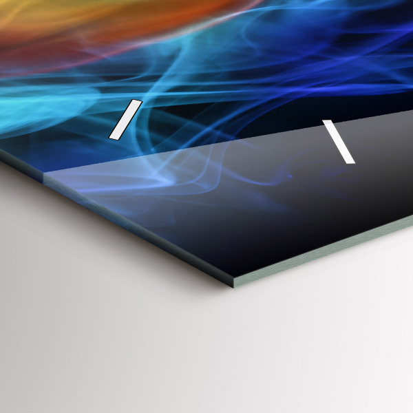 Ceas orizontale de perete din sticlă Linii colorate abstracte