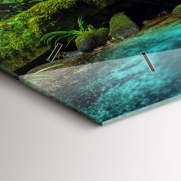 Ceas orizontale de perete din sticlă Cascada Thailanda