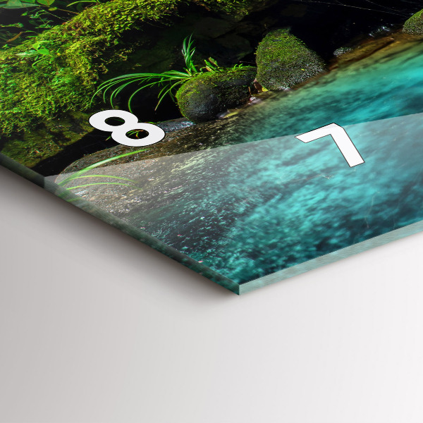 Ceas orizontale de perete din sticlă Cascada Thailanda