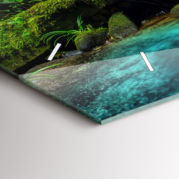 Ceas orizontale de perete din sticlă Cascada Thailanda