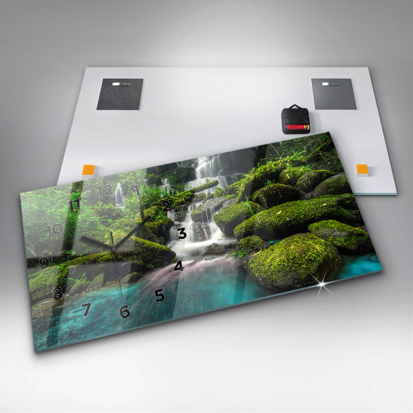 Ceas orizontale de perete din sticlă Cascada Thailanda