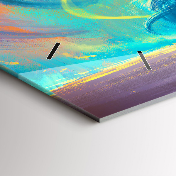 Ceas orizontale de perete din sticlă Copil și baloane