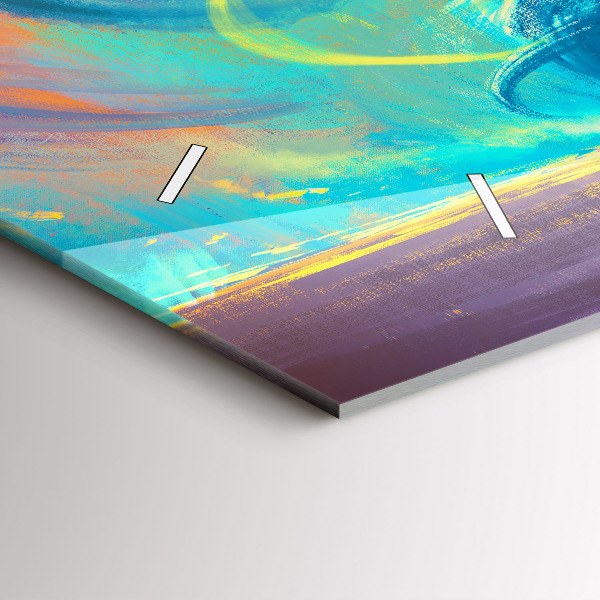 Ceas orizontale de perete din sticlă Copil și baloane