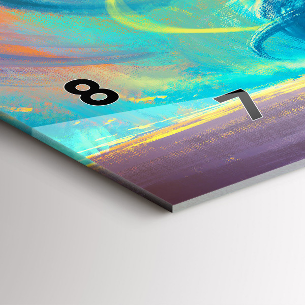 Ceas orizontale de perete din sticlă Copil și baloane