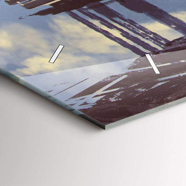 Ceas orizontale de perete din sticlă Bicicletă Angel