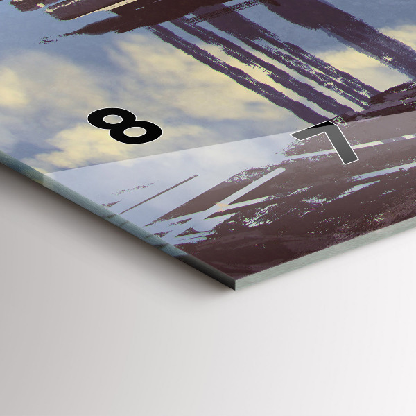 Ceas orizontale de perete din sticlă Bicicletă Angel