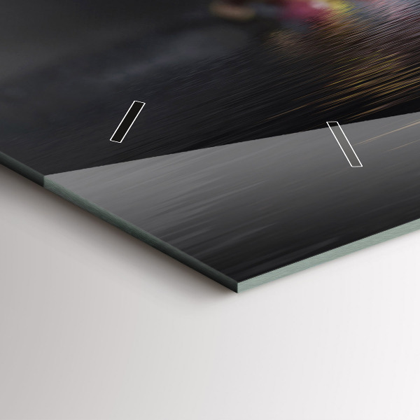 Ceas orizontale de perete din sticlă Floare de orhidee pe apă