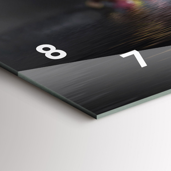 Ceas orizontale de perete din sticlă Floare de orhidee pe apă