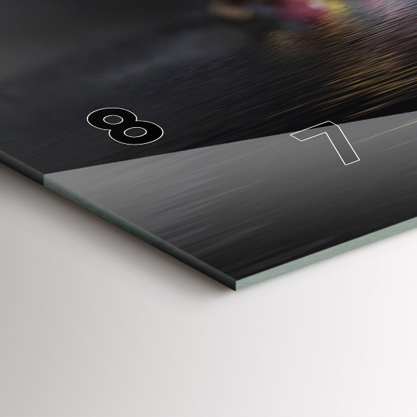 Ceas orizontale de perete din sticlă Floare de orhidee pe apă