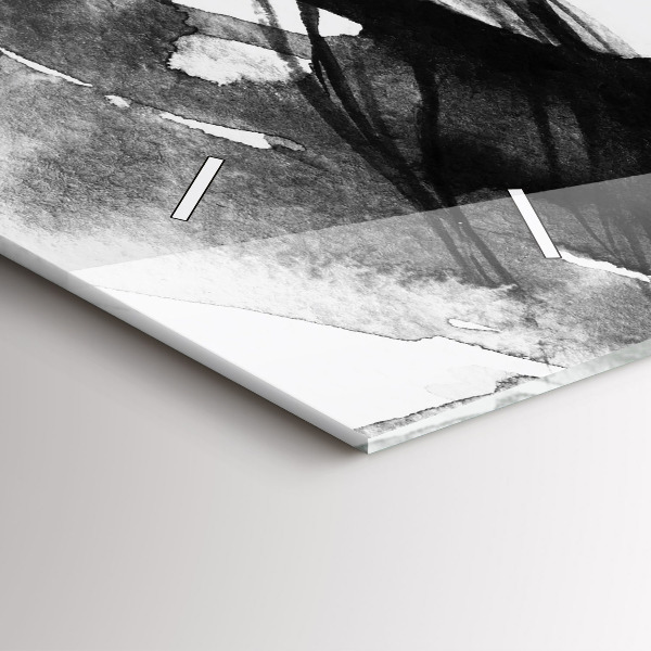 Ceas orizontale de perete din sticlă Portret femeie acuarelă