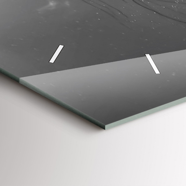 Ceas orizontale de perete din sticlă Gura de femeie