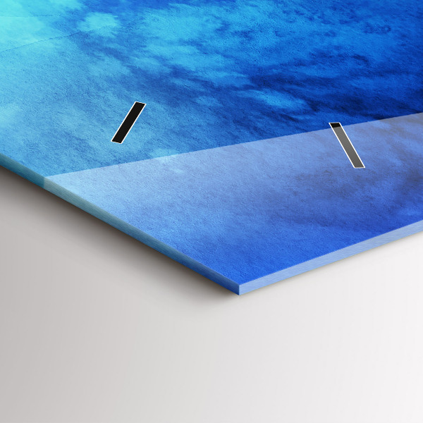 Ceas orizontale de perete din sticlă Pete colorate