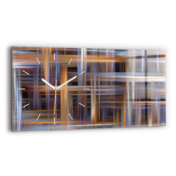 Ceas orizontale de perete din sticlă Geometrie abstractă