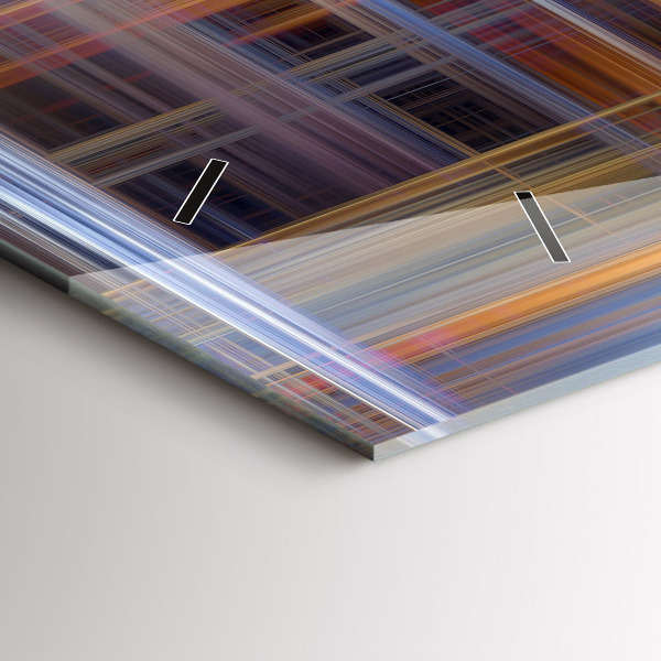 Ceas orizontale de perete din sticlă Geometrie abstractă