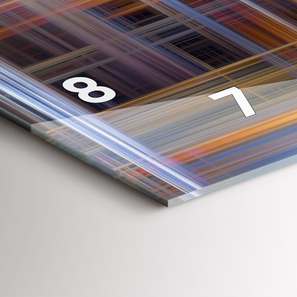 Ceas orizontale de perete din sticlă Geometrie abstractă