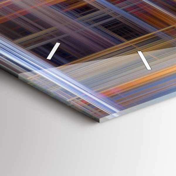 Ceas orizontale de perete din sticlă Geometrie abstractă