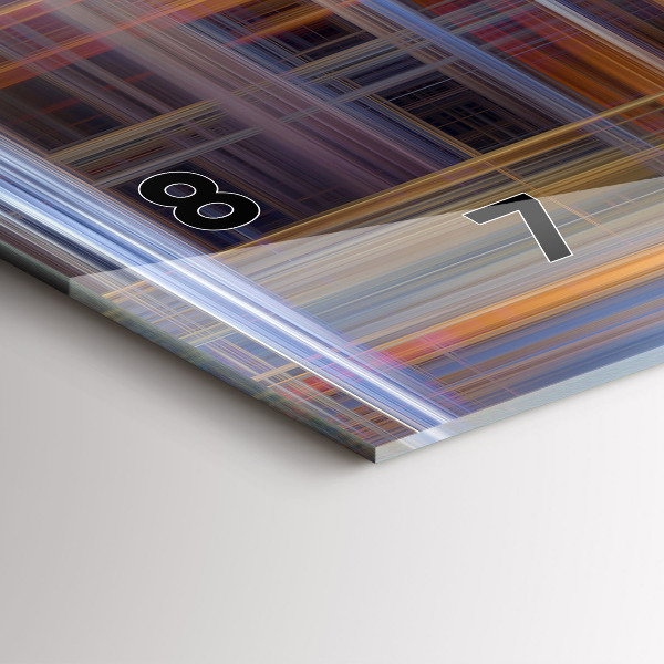 Ceas orizontale de perete din sticlă Geometrie abstractă