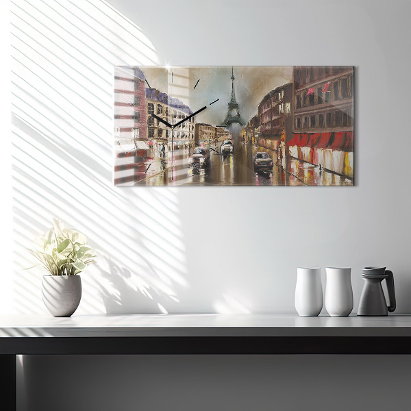 Ceas orizontale de perete din sticlă Orașul Parisului