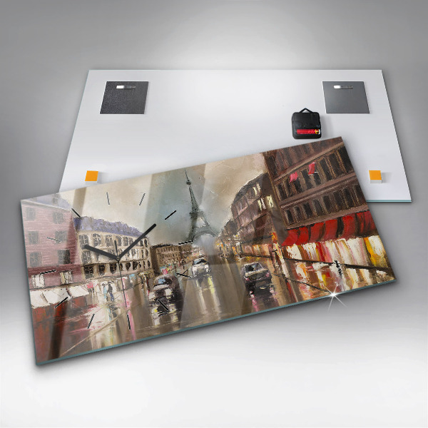 Ceas orizontale de perete din sticlă Orașul Parisului