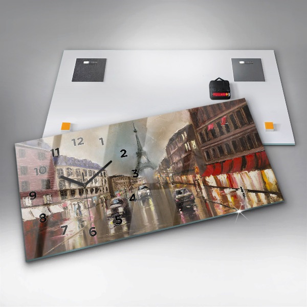 Ceas orizontale de perete din sticlă Orașul Parisului
