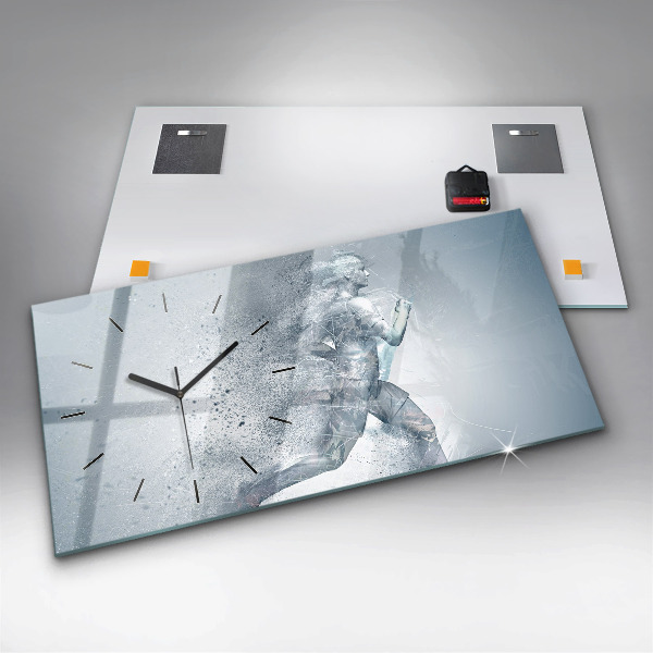 Ceas orizontale de perete din sticlă Alergător