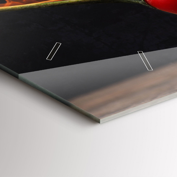 Ceas orizontale de perete din sticlă Ardei pepperoni