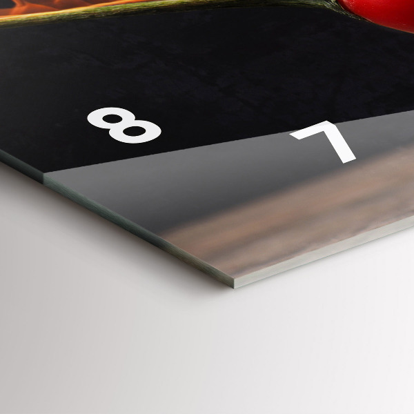 Ceas orizontale de perete din sticlă Ardei pepperoni