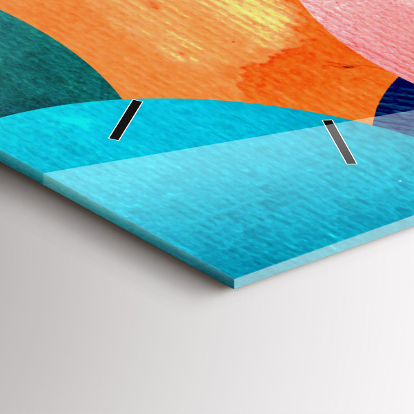 Ceas orizontale de perete din sticlă Cercuri abstracte