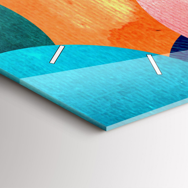 Ceas orizontale de perete din sticlă Cercuri abstracte