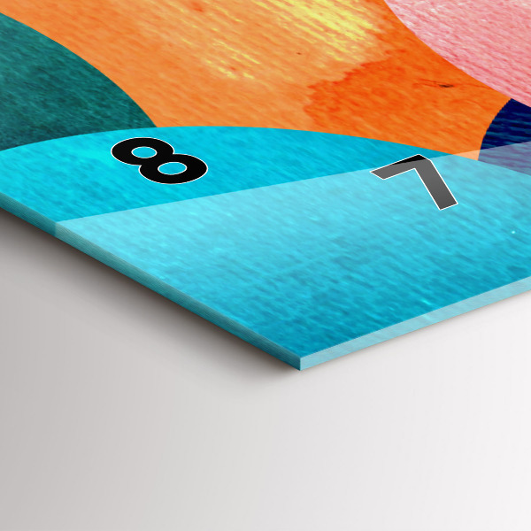 Ceas orizontale de perete din sticlă Cercuri abstracte