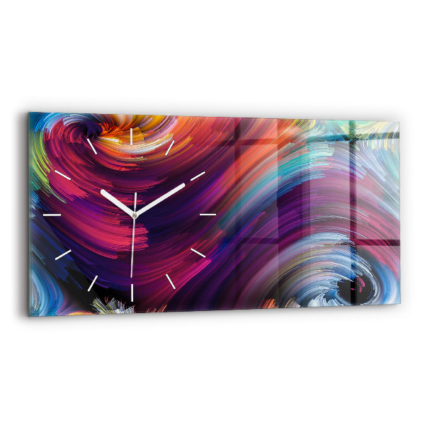 Ceas orizontale de perete din sticlă Abstracția vânzării