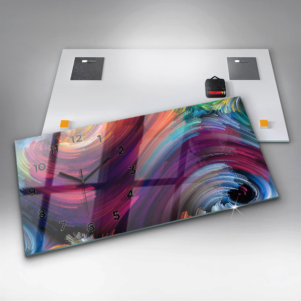 Ceas orizontale de perete din sticlă Abstracția vânzării