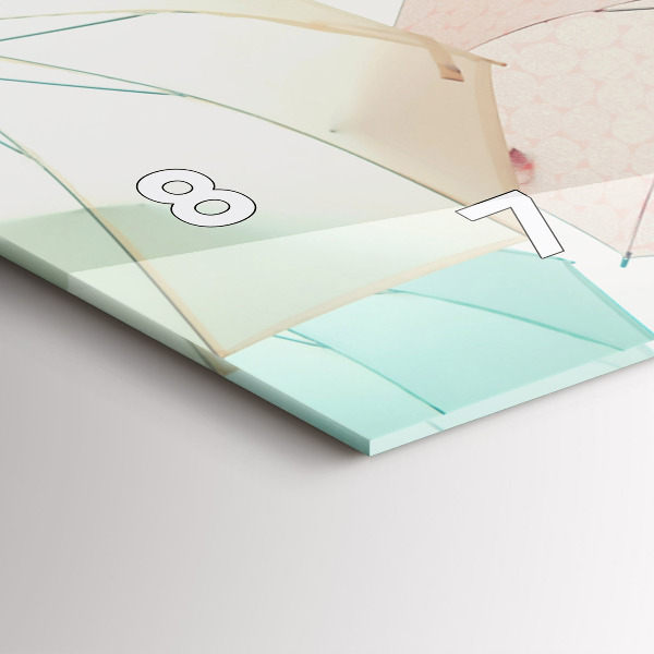 Ceas orizontale de perete din sticlă Umbrele pastelate