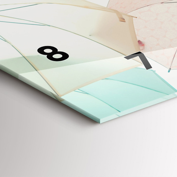 Ceas orizontale de perete din sticlă Umbrele pastelate