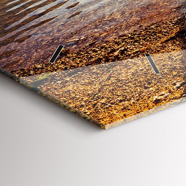 Ceas orizontale de perete din sticlă Vedere la lac